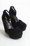 Fallon; Black Suede, 12 cm Wedge Heeled Shoes - 4