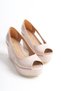 Mia; Cream-Colored, 9 cm Wedge-Heeled Women's Shoes (Narrow Fit, Read the Product Description) - 4