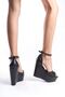 Ribona; Black, 12 cm Wedge Heeled Shoes - 2