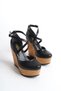 Fallon; Black Matte Leather, 12 cm Wedge Heeled Shoes - 4