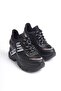 Milena; Black Wedge Heeled Sneaker - 4