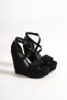 Alessi; Black Suede Suede, 12 cm Wedge Heeled Shoes - 2