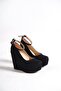 Orion; Black Suede, Ankle Boots, 12 cm Wedge Heel Shoes - 4