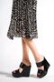 Victory; Black Patent Leather, 12 Cm Wedge Heeled Women's Slippers - 3