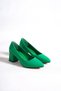 Maurice; Green Satin, Non-tarnish Stone Detailed, 6 Cm Heeled Shoes - 4