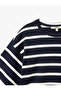 Dark blue Cotton Crop T-Shirt - 5