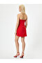 Women'S Red Strapless Mini Dress - 4