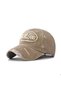 New Orleans Embroidered Washed Vintage Model Adjustable Beige Men's Hat from the Back - 2