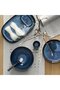 GLADELIG Stoneware Plate Blue 31x19 cm Unique Glazed Finish - 4