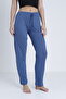 Cotton Thin Breathable Fabric Ribbon Waist Detail Solid Pocketless Women's Pajama Bottoms - 4