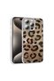 متوافق مع هاتف iPhone 15 Pro Max - غطاء حماية منقوش بنمط Mep - جلد الفهد الذهبي - T36901