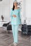 Maternity Dressing Pajamas Nightgown 4-Piece Set 75% Cotton, 25% Viscose Hair Band is a Gift - 6