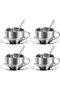 Steel 4 Pieces 180 ml Double Wall Espresso Coffee Cup Set Presentation Cup Mt120-4