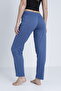 Cotton Thin Breathable Fabric Ribbon Waist Detail Solid Pocketless Women's Pajama Bottoms - 3