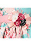 Floral Satin Dress With Mesh Edge - 6