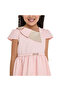 Chic Pink/Gold Lapel Jacquard Dress - 5