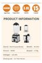 3-in-1 15 Speed Electric Juicer & Coffee Grinder & Meat Blender Chopper Set,0.8L+2L+3L,SK-3333 Black - 7