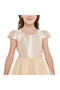 Chic Champagne Satin Party Dress With Mesh & Decoration - 5