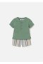 Baby Boy Polo Collar T-Shirt Shorts Set Green 1217