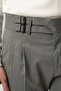 Italian Cut Pleated Double Buckle Gray Fabric Trousers 2199-130 - 2