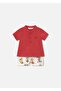Baby Boy Polo Collar T-Shirt Shorts Set Red 1217