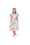 Floral Satin Dress With Mesh Edge - 2