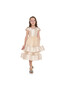 Chic Champagne Satin Party Dress With Mesh & Decoration - 2