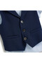 Blue Waistcoat And Short Set With Shirt And Bow Tie - 5