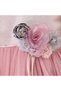 Girls Old Rose Jacquard & Tulle Dress With Flower Decoration - 5