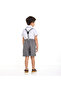 Gray Shorts And Braces Set With Shirt And Bow Tie - 2