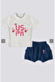 U.S.Polo Assn. Usb1970 Cream Girl's 2-Piece Set