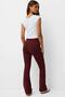 Women's Burgundy High Waist Spondex Fabric Spanish Leggings with Raised Waist - 4