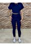 Diving Fabric High Waist Tight Leg Sports Leggings - 3