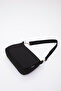 Black U16 Daily Sports Canvas Fabric Baguette Women's Hand and Shoulder Bag U:23 E:16 W:7 - 4