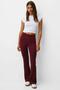 Women's Burgundy High Waist Spondex Fabric Spanish Leggings with Raised Waist