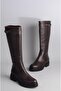 Seç 1013 Genuine Leather Women's Riding Boots Brown - 5