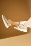 Afrid Beige Straw-Skin Women's Sneakers - 3