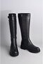 Seç 1013 Genuine Leather Women's Riding Boots Black - 7