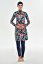 Lycra Full Covered Hijab Swimsuit 2103 Dark Navy Blue - 2