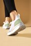 Desliz White Skin-Stretch Women's Sneakers - 3