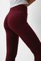Women's Burgundy High Waist Spondex Fabric Spanish Leggings with Raised Waist - 3
