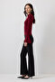 CHIFFON SLEEVED KNIT BLOUSE - 3