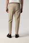 Front Pleated Leg Double Seersucker Fabric Beige Trousers 2286-140 - 5