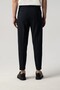 Front Pleated Leg Double Seersucker Fabric Striped Navy Blue Trousers 2286-64 - 4