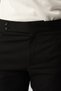 Long Tongue Waist Buckle Detailed Black Fabric Trousers 2351-07 - 3