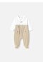 Baby Boy Long Sleeve Booties Jumpsuit Beige 1704