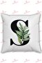 S Letter Alphabet Themed Flower Patterned Gift Pillow