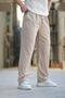 Beige Adjustable Waist Relaxed Cut Men's Trousers E6564 - 2