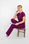 Unisex Light Plum Stretch Fabric Nurse Doctor Uniform Scrubs - 2