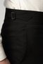 Long Tongue Waist Buckle Detailed Black Fabric Trousers 2351-07 - 4